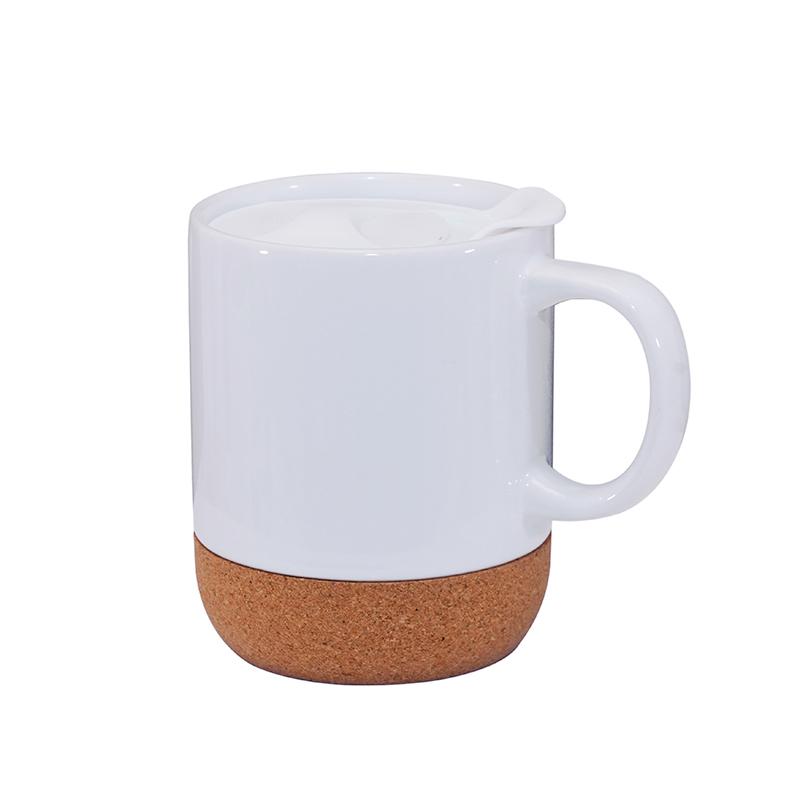 Ceramic Coffee Mug With Cork Base White